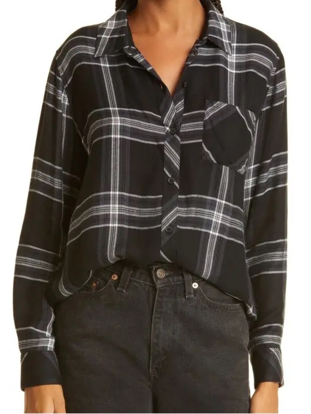 337. Rails Hunter Plaid Button-Up Shirt with Metallic Thread